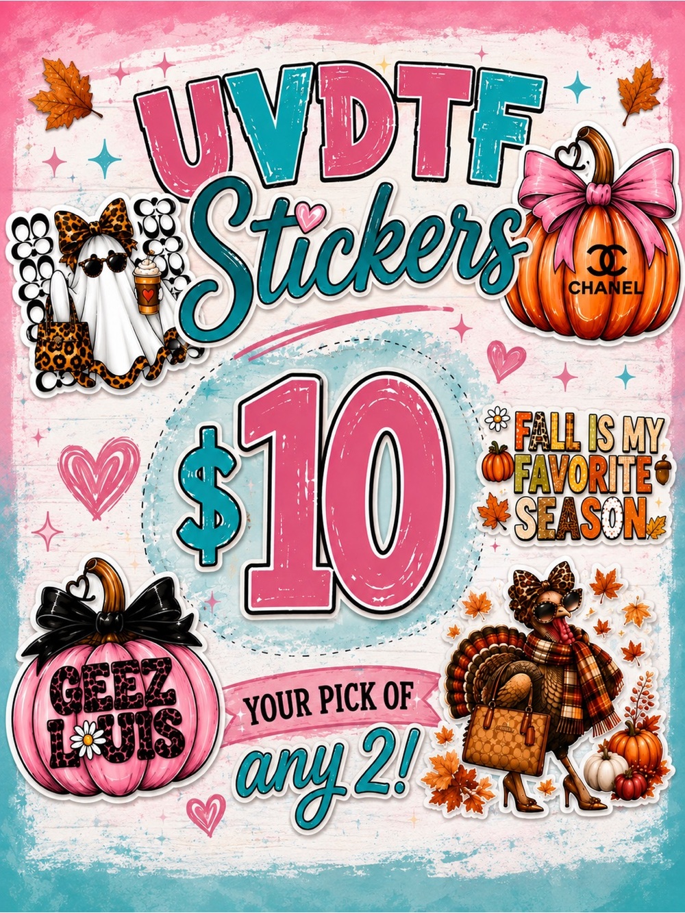 FCollection Decorative UV-DTF Stickers